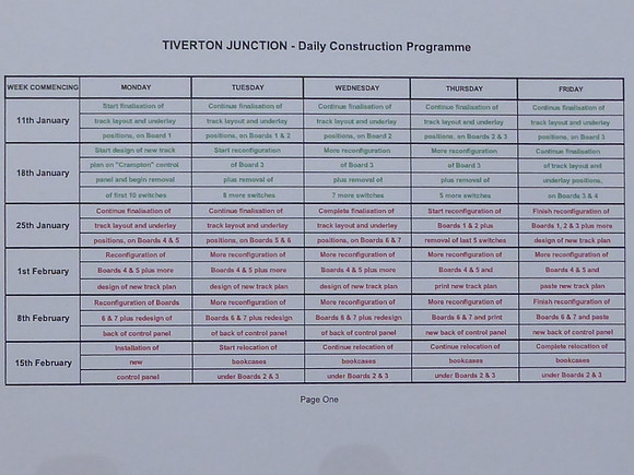 Daily Construction Programme Page One © Mike Dain