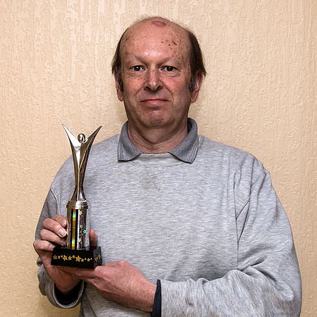 David P Howard with Treasure Hunt trophy