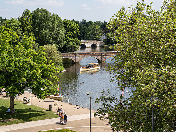 Tramway Bridge from Restaurant Balcony by David P Howard