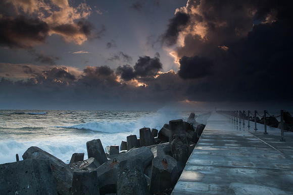 Stormy breakwater © Peter Harris - 3rd.